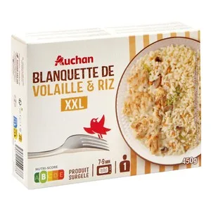 Auchan Arroz Cocido con Pollo Asado en Salsa de Champiñón 450 G Producto Alcampo.