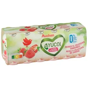 Auchan Ayucol con Sabor a Fresa, para Ayudar a Controlar el Colesterol 12 X 100 G Producto Alcampo. 1200 G