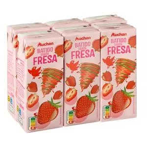 Auchan Batido con Sabor a Fresa 6 X 200 Ml. Producto Alcampo 1200 ML