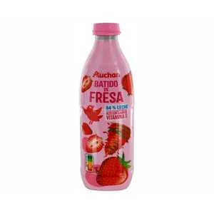 Auchan Batido de Fresa, Elaborado con un 88% de Leche 1 L. Producto Alcampo 1000 ML