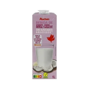 Auchan Bebida de Coco y Arroz sin Azúcares Añadidos ni Gluten 1 L. Producto Alcampo 1000 ML
