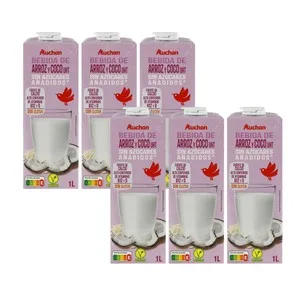 Auchan Bebida de Coco y Arroz sin Azúcares Añadidos ni Gluten 6 X 1 L. Producto Alcampo 6000 ML