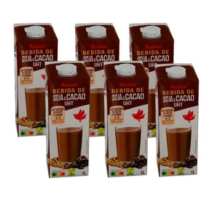 Auchan Bebida de Soja con Sabor a Chocolate 6 X 1 L. Producto Alcampo 6000 ML
