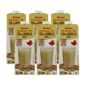 Auchan Bebida de Soja con Sabor a Vainilla 6 X 1 L. Producto Alcampo 6000 ML