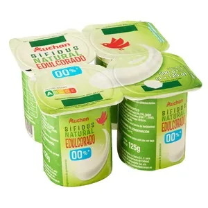 Auchan Bífidus Desnatado Natural Edulcorado sin Azúcares Añadidos 4 X 125 G Producto Alcampo. 500 G