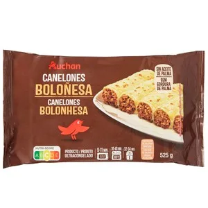 Auchan Canelones Ultracongelados a la Boloñesa 525 G. Producto Alcampo