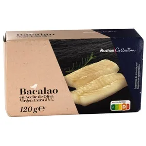 Auchan Collection Bacalao Aceite Oliva Virgen Extra 78 G. Producto Alcampo
