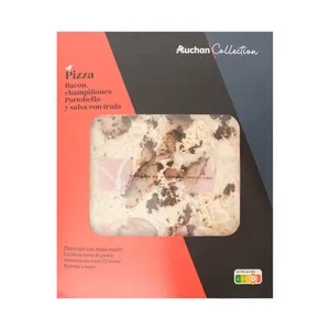 Auchan Collection Pizza de Bacon, Champiñones Portobello y Trufa 400 G Alcampo Gourmet.