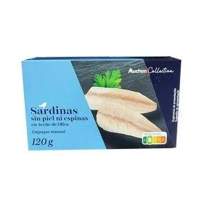 Auchan Collection Sardinas sin Piel ni Espinas 85 Gr. Producto Alcampo