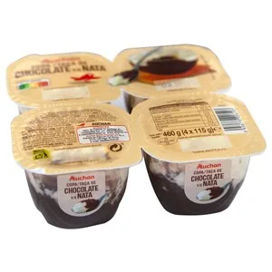 Auchan Copa de Chocolate y Nata 4 X 115 G. Producto Alcampo 460 G