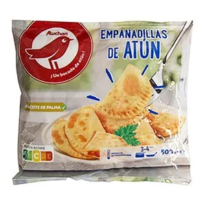 Auchan Empanadillas Ultracongeladas, Rellenas de Atún 500 G Producto Alcampo.