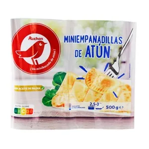 Auchan Mini Empanadillas Ultracongeladas, Rellenas de Atún y Tomate 500 G. Producto Alcampo