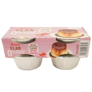 Auchan Flan de Huevo con (0% Materia Grasa) Elaborado al Baño Maria 4 X 100 G. Producto Alcampo 400 G