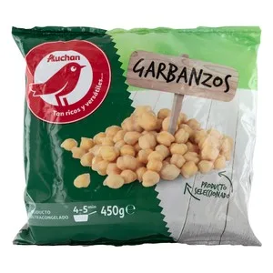Auchan Garbanzos Pre-cocidos y Ultracongelados 400 G. Producto Alcampo 450 G