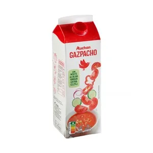 Auchan Gazpacho Tradicional Pasteurizado Elaborado con Aceite de Oliva Virgen Extra 1 L Producto Alcampo. 1000 ML