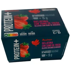 Auchan Gelatina de Zumo de Fresa con Alto Contenido en Proteínas 4 X 100 G Producto Alcampo. 400 G