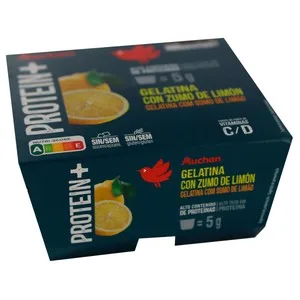 Auchan Gelatina de Zumo de Limón con Alto Contenido en Proteínas 4 X 100 G Producto Alcampo. 400 G