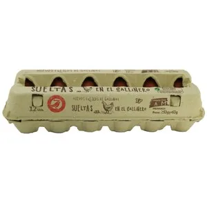 Auchan Huevos de Gallinas Sueltas en el Gallinero Clase M y Cat. a 12 Uds. Producto Alcampo