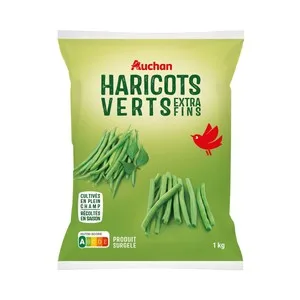 Auchan Judías Verdes Redondas Extra Finas y Ultracongeladas 1 Kg Producto Alcampo. 1000 G