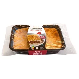 Auchan Lasaña Boloñesa, Elaborada sin Conservantes ni Colorantes, Lista para Calentar y Comer 700 G. Producto Alcampo