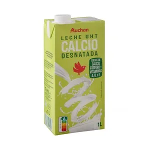 Auchan Leche Desnatada de Vaca, Enriquecida con Calcio 1 L. Producto Alcampo 1000 ML