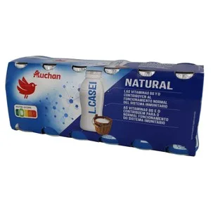 Auchan Leche Fermentada con Lcasei y Sabor Natural 12 X 100 G. Producto Alcampo 1200 G