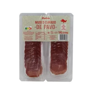 Auchan Lomo de Pavo Elaborado a Base de Muslo de Pavo Curado 100 G. Producto Alcampo