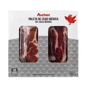 Auchan Maletín con 10 Sobres de 70 G. de Paleta de Cebo Ibérico (50% Raza Ibérica. Producto Alcampo 700 G