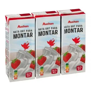 Auchan Nata para Montar con 35% de Materia Grasa 3 X 200 Ml Producto Alcampo. 600 ML