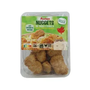 Auchan Nuggets Vegetales a Base de Proteína de Trigo y Cebolla Veggie 200 G. Producto Alcampo