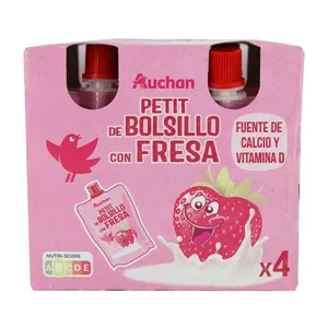 Auchan Petit Suisse para Llevar con Fresa 4 X 90 G. Producto Alcampo 360 G