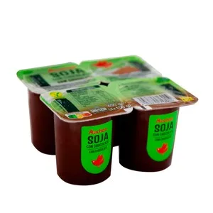 Auchan Postre a Base de Bebida de Soja, con Chocolate 4 X 100 G. Producto Alcampo 400 G