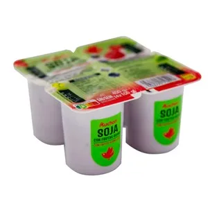 Auchan Postre a Base de Bebida de Soja Fermentada, con Frutos Rojos 4 X 100 G. Producto Alcampo 400 G
