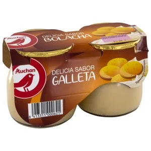 Auchan Postre Lácteo con Sabor a Galletas 2 X 135 G. Producto Alcampo 270 G