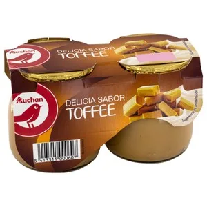 Auchan Postre Lácteo con Sabor a Toffee 2 X 135 G. Producto Alcampo 270 G