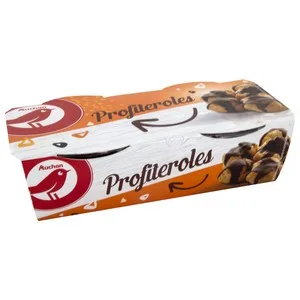 Auchan Profiteroles Bañados en Salsa de Chocolate 2 X 90 G. Producto Alcampo 180 G