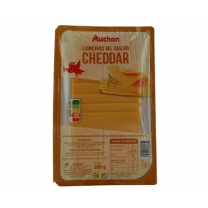 Auchan Queso Cheddar en Lonchas 200 G. Producto Alcampo