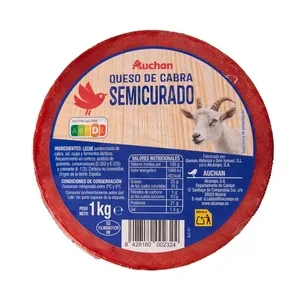 Auchan Queso de Cabra Semicurado 1 Kg Producto Alcampo. 1000 G