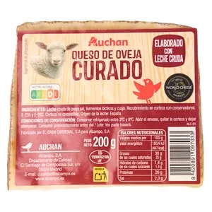 Auchan Queso de Oveja Curado 200 G Producto Alcampo.
