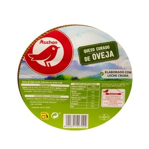 Auchan Queso de Oveja Curado, Cuña Producto Alcampo. 600 G