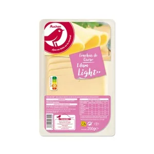 Auchan Queso Edam Light en Lonchas 200 G. Producto Alcampo