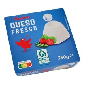 Auchan Queso Fresco 4 Uds. 62,5 G. Producto Alcampo 250 G