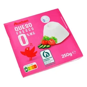 Auchan Queso Fresco con Calcio Tarrina de 62,5 G. Pack de 4 Uds. Producto Alcampo 250 G