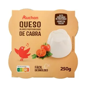 Auchan Queso Fresco de Cabra 4 Uds. X 62,5 G. Producto Alcampo 250 G