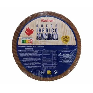 Auchan Queso Mezcla Semicurado, Cuña Producto Alcampo. 600 G