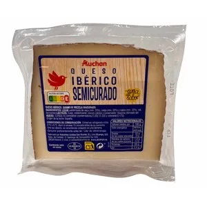 Auchan Queso Mezcla Semicurado, Cuña Producto Alcampo. 397.5 G