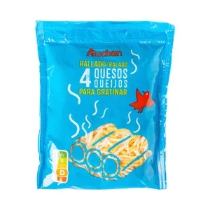 Auchan Queso Rallado Mezcla (cheddar Rojo, Gouda, Emmental y Queso Curado) 200 G Producto Alcampo.