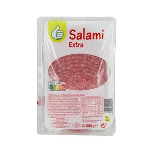 Auchan Salami Extra sin Gluten, Cortado en Lonchas 200 G. Producto Alcampo