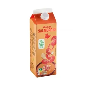 Auchan Salmorejo Pasteurizado Elaborado con Aceite de Oliva Virgen Extra 1 L Producto Alcampo- 1000 ML