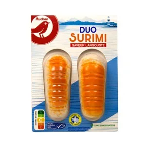 Auchan Surimi Colas de Mar 75 G. Pack de 2 Uds Producto Alcampo 150 G